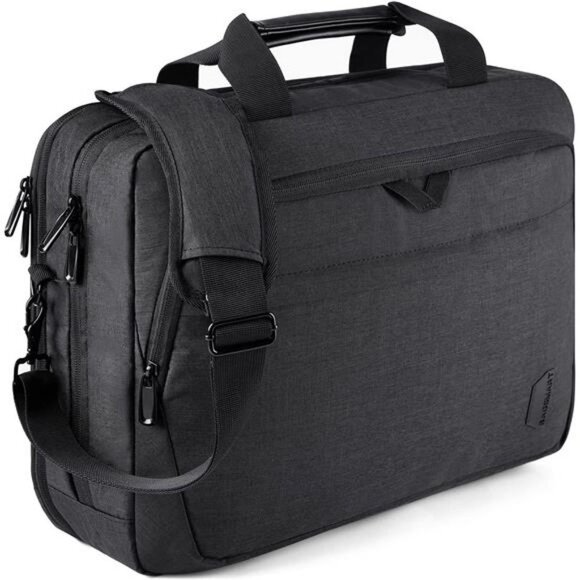 17.3 Inch Laptop Bag, BAGSMART Expandable Briefcase (Black-17.3 inch) - Picture 5 of 6